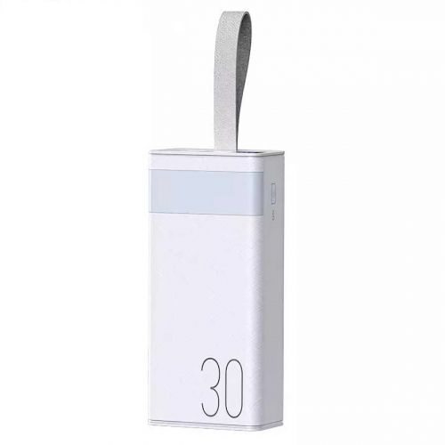 Повербанк Remax RPP-320 (30000mAh / Out: 2xUSB-A 22.5W QC3.0, Type-C PD 20W / In: micro-USB, Type-C 20W ) с LED Дисплеем и фонариком, Белый Повербанк Remax RPP-320 (30000mAh / Out: 2xUSB-A 22.5W QC3.0, Type-C PD 20W / In: micro-USB, Type-C 20W ) с LED Дисплеем и фонариком, Белый