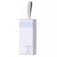 Повербанк Remax RPP-320 (30000mAh / Out: 2xUSB-A 22.5W QC3.0, Type-C PD 20W / In: micro-USB, Type-C 20W) з LED Дисплеєм та ліхтариком, Білий