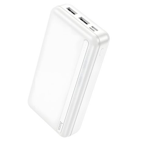 Повербанк Hoco J91A (20000 mAh / Out: 2USB 5V/2A / In: Type-C, micro-USB 5V/2A) з LED індикатором, Білий