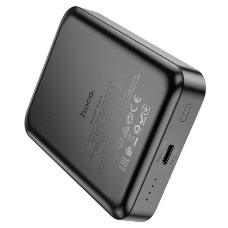 Повербанк Hoco Q11 MagSafe Wireless Charger 3-in-1 10000 mAh Type-C 20W / In: Type-C 18W, LED, Black