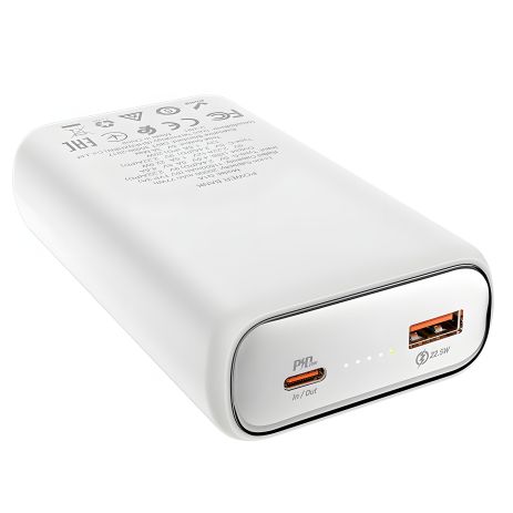 Повербанк Hoco Q1A Kraft (20000 mAh / Out: USB-A 22.5W, Type-C 20W / In: Type-C 20W ) с LED Дисплеем, Белый Повербанк Hoco Q1A Kraft (20000 mAh / Out: USB-A 22.5W, Type-C 20W / In: Type-C 20W ) с LED Дисплеем, Белый