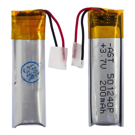 Универсальный аккумулятор 501240P с контроллером, 5,2 х 12 х 40 мм (200 mAh), для наушников, Bluetooth гарнитур и MP3 плееров Универсальный аккумулятор 501240P с контроллером, 5,2 х 12 х 40 мм (200 mAh), для наушников, Bluetooth гарнитур и MP3 плееров