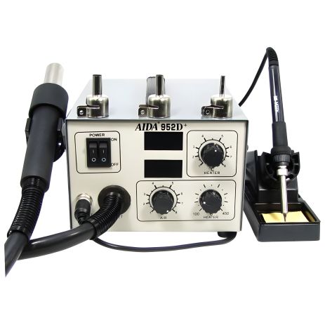 Станция паяльная Aida 952D+ с феном и паяльником, встроенный вентилятор нагнетатель