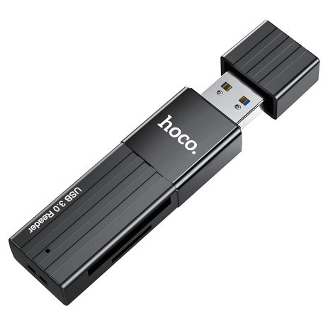 Hoco HB20 кардридер USB 3.0 to SD/TF, черный
