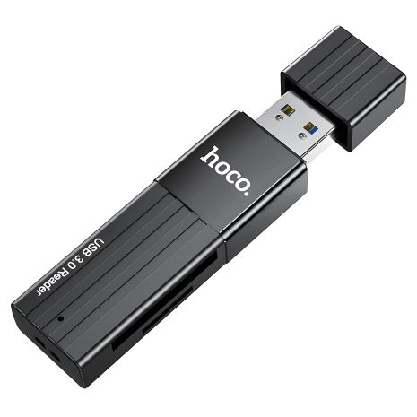 Перехідник адаптер чорний Hoco HB20 USB 3.0 to SD/TF Перехідник адаптер чорний Hoco HB20 USB 3.0 to SD/TF