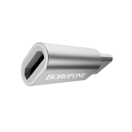 Адаптер Borofone BV4 Type-C (to MicroUSB (F)) перехідник сріблястий