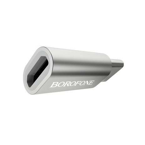 Адаптер Borofone BV4 Type-C (to MicroUSB (F)) перехідник сріблястий