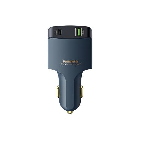 Автомобильное зарядное устройство Remax RCC326 USB/ Type-C QC PD 100W сине-черное Автомобильное зарядное устройство Remax RCC326 USB/ Type-C QC PD 100W сине-черное