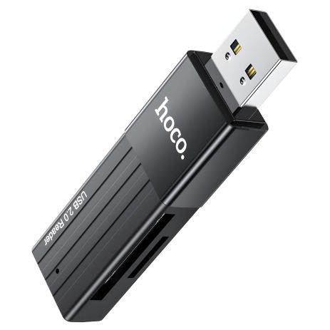 Адаптер Hoco HB20 (USB 2.0 to SD/TF) чорний перехідник