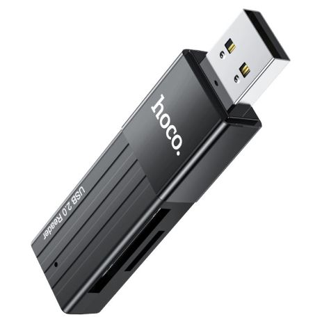 Кард ридер Hoco HB20 USB 2.0 to SD/ TF черный