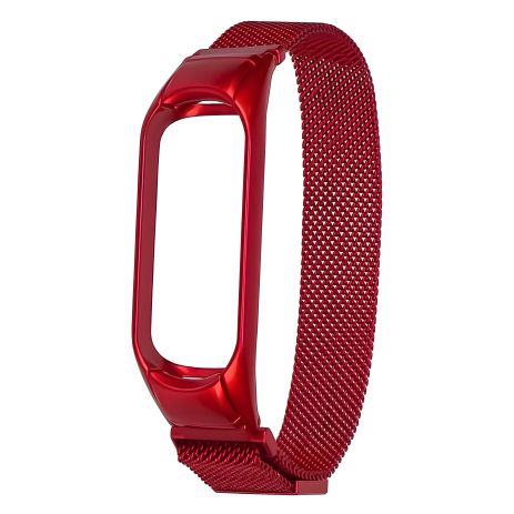 Красный ремешок "Миланская петля" для Xiaomi Mi Band 3/4