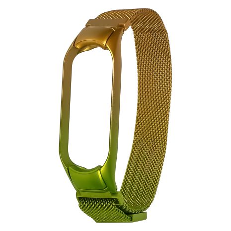 Міланська петля райдужна для Xiaomi Mi Band 3, 4 № 34 золотисто-зелений