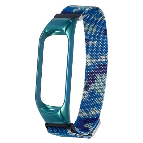 Петля ремешок для Xiaomi Mi Band 3/4 (Миланская) сине-камуфляжный