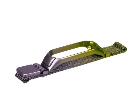 Райдужний ремінець "Міланська петля" для Xiaomi Mi Band 3, 4 № 35 зелено-бузковий