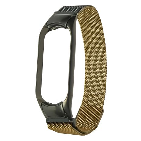 Ремінець Міланська петля райдужна для Xiaomi Mi Band 3, 4 №39 титаново-золотистий Ремінець Міланська петля райдужна для Xiaomi Mi Band 3, 4 №39 титаново-золотистий