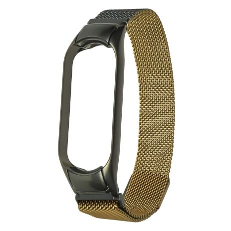 Міланська петля райдужна для Xiaomi Mi Band 3, 4 №39, титаново-золотистий ремінець