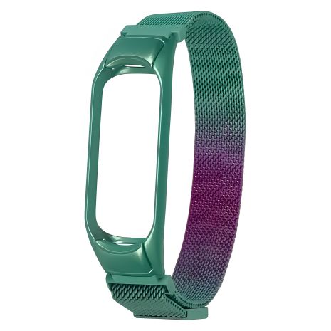 Бірюзово-фіолетовий ремінець Міланська петля райдужна для Xiaomi Mi Band 5, 6 № 37
