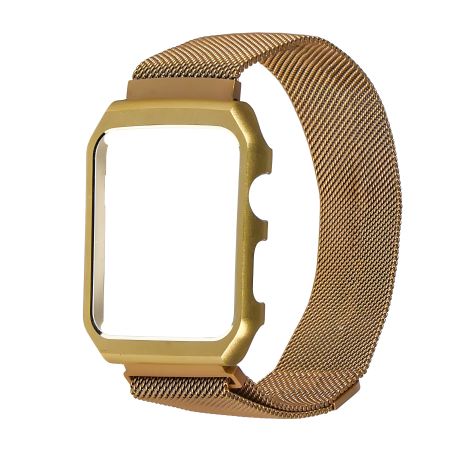 Ремешок золотистый Миланская петля с защитной рамкой для Apple Watch 38mm