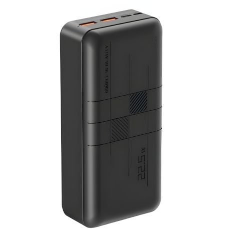Повербанк XO PR189 (30000mAh 2USB 22.5W QC3.0, Type-C PD 20W / вход: micro-USB, Type-C 18W) с LED-индикатором, Черный