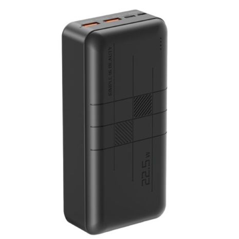 Повербанк XO PR189 (30000mAh 2USB 22.5W QC3.0, Type-C PD 20W / In: micro-USB, Type-C 18W ) с LED индикатором, Black