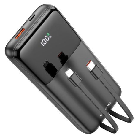 Повербанк Borofone BJ22A 20000mAh | USB 22,5W QC3.0, Type-C 20W PD, Lightning 10W | In: Type-C 18W, + Cable Type-C 18| LED Display, Black