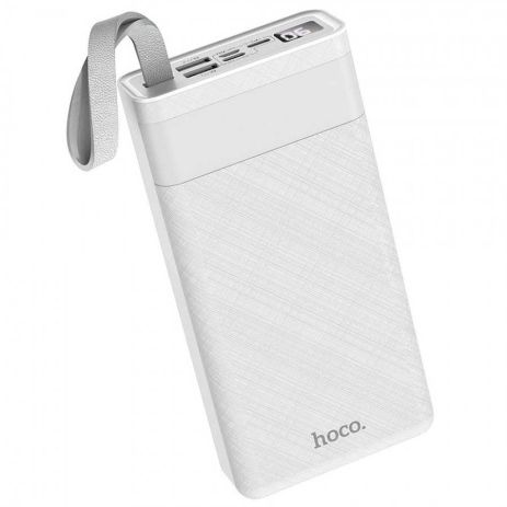 Power Bank Hoco J73 30000mAh | 2USB / Type-C / Lightning, 2A | LED Display, desk lamp, white