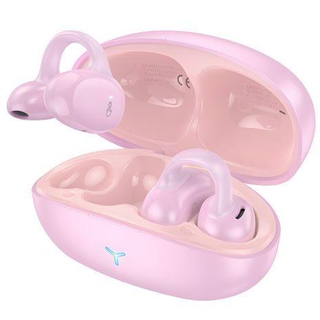 Навушники HOCO EW57 Auspicious clip-on true бездротовий BT headset |BT5.3, 70/450mAh, 11h| pink