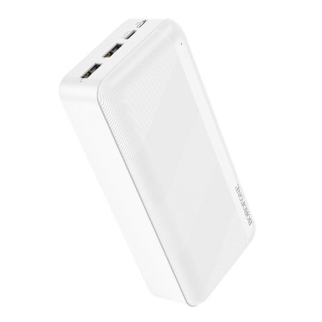 Повербанк Borofone BJ27B (30000 mAh / Out: 2USB 5V * 2.1A / In: Type-C, micro-USB) LED indicator, white