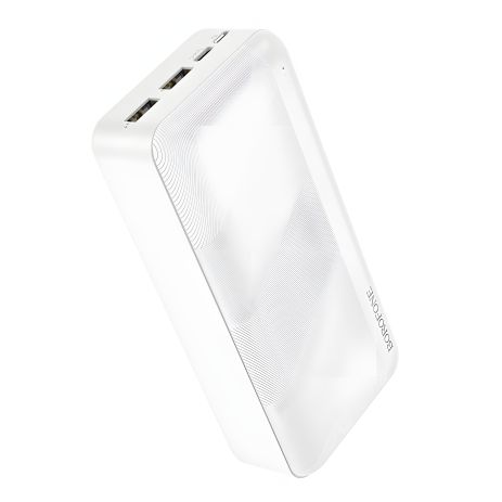 Повербанк Borofone BJ27B (30000 mAh / Out: 2USB 5V * 2.1A / In: Type-C, micro-USB) LED indicator, white