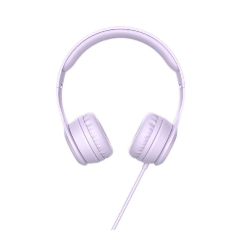 Дротові накладні навушники HOCO W21 with mic, 3.5mm, 1.2m, purple