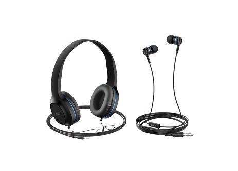 Наушники накладные и вакуумные HOCO Enlighten W24 black-blue Наушники накладные и вакуумные HOCO Enlighten W24 black-blue