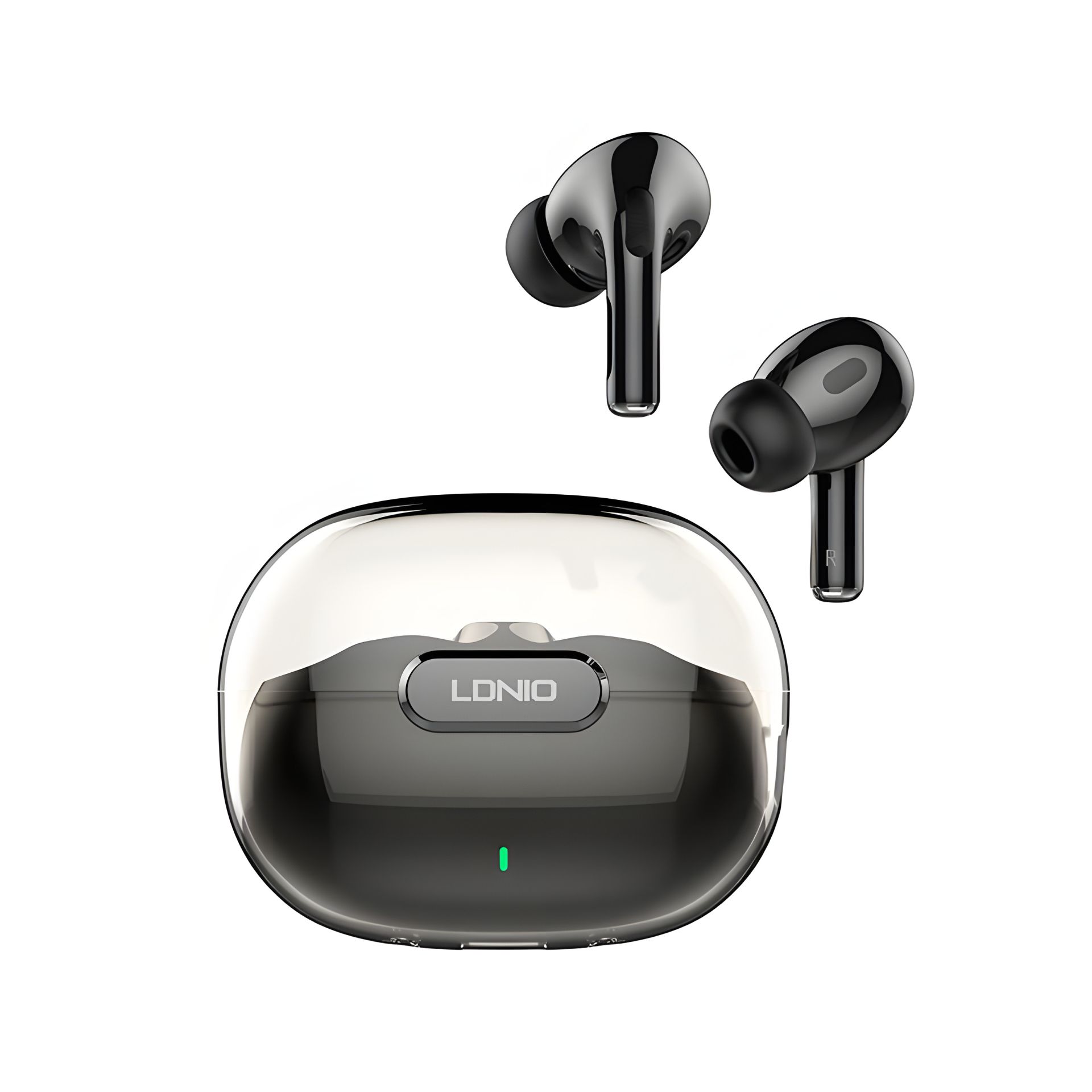 Навушники Ldnio T02 TWS HD Audio BT Earbuds | BT5.3, 30/300 mAh, 4 години автономної роботи | чорні Навушники Ldnio T02 TWS HD Audio BT Earbuds | BT5.3, 30/300 mAh, 4 години автономної роботи | чорні