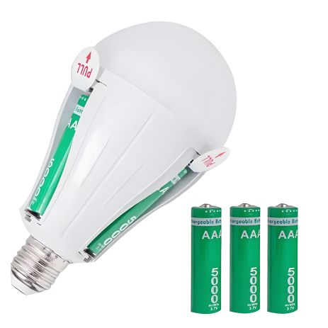 LED Лампа 30W на акумуляторах аварійна автоматична (E27/30W/3W від АКБ 3x18650/до 4-х годин/6800K)