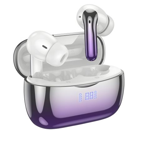 Бездротові TWS навушники Hoco EQ16, вакуумні, ANC, ENC, Noise Reduction, BT5.3, 40mAh, 320mAh, 7h, purple glaze Бездротові TWS навушники Hoco EQ16, вакуумні, ANC, ENC, Noise Reduction, BT5.3, 40mAh, 320mAh, 7h, purple glaze
