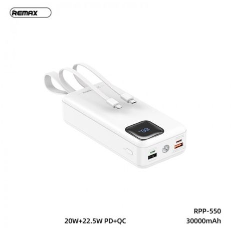 ΠΠΎΠ²Π½ΡΡΠ½ΡΠΉ Π°ΠΊΠΊΡΠΌΡΠ»ΡΡΠΎΡ REMAX Suji Series PD 20W+QC 22.5W RPG-550 White ΠΠΎΠ²Π½ΡΡΠ½ΡΠΉ Π°ΠΊΠΊΡΠΌΡΠ»ΡΡΠΎΡ REMAX Suji Series PD 20W+QC 22.5W RPG-550 White