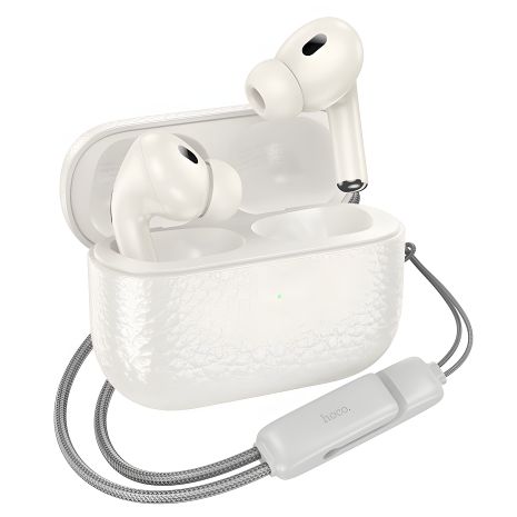 Бездротові TWS навушники Hoco EQ9, вакуумні, BT5.3, 40mAh, 300mAh, 7h, milky white Бездротові TWS навушники Hoco EQ9, вакуумні, BT5.3, 40mAh, 300mAh, 7h, milky white