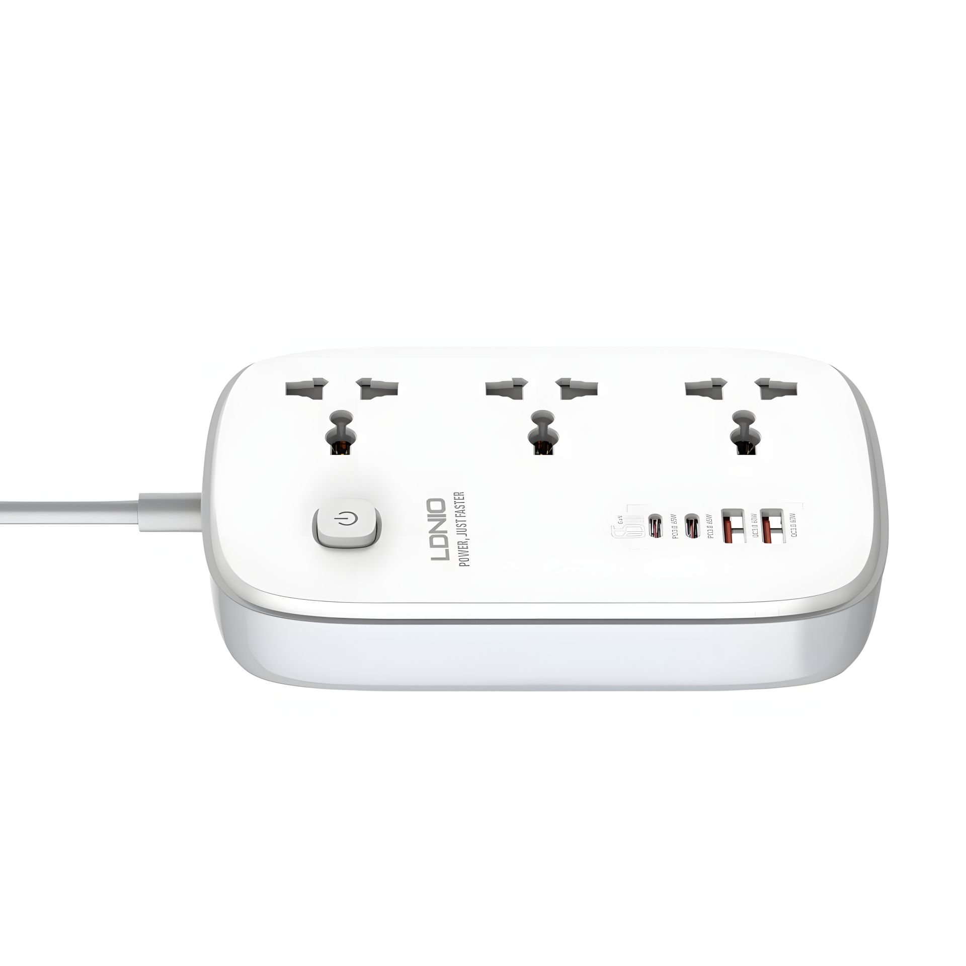 Удлинитель Ldnio SC3416 с 2 USB/2 Type-C, 3 розетки, QC/PD, 65W/5A, 2m с евро вилкой, белый Удлинитель Ldnio SC3416 с 2 USB/2 Type-C, 3 розетки, QC/PD, 65W/5A, 2m с евро вилкой, белый