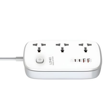 Подовжувач мережний Ldnio SC3416 | 2USB/2Type-C, 3Sockets. QC/PD, 65W/5A, 2м EU Plug| white