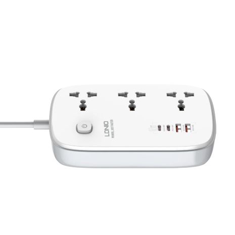 Удлинитель сетевой Ldnio SC3416 |2USB/2Type-C, 3Sockets. QC/PD, 65W/5A, 2m EU Plug| white