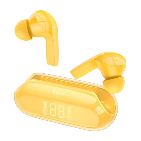 Желтые вакуумные беспроводные наушники Hoco EW39 TWS