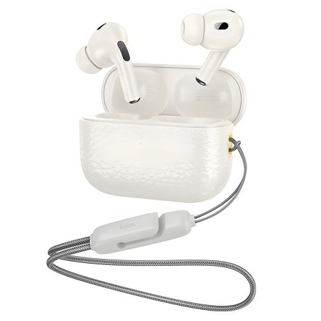 Молочного цвета TWS вакуумные наушники Hoco EQ9 Plus беспроводные