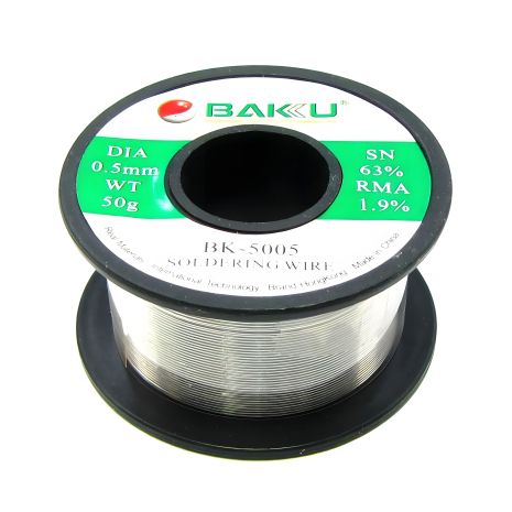 Припій Baku BK-5005 (0.5 мм, Sn 63%, Pb 35.1%, rma 1.9%)