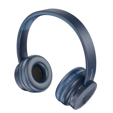 Bluetooth стерео гарнітура Borofone BO11 Maily, AUX, BT5.0, 250mAh, 8h, Синій Bluetooth стерео гарнітура Borofone BO11 Maily, AUX, BT5.0, 250mAh, 8h, Синій