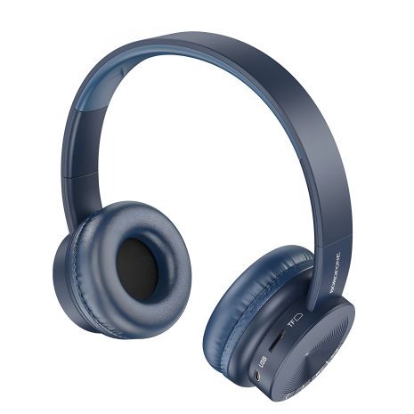 Синя Bluetooth стерео гарнітура Borofone BO11 Maily, AUX, BT5.0, 250mAh, 8h