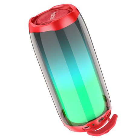 Бездротова колонка Hoco HC8 зі світломузикою, TWS, BT5.0, TF, FM, USB, AUX, 10W, 1800mAh, 4h, червона Бездротова колонка Hoco HC8 зі світломузикою, TWS, BT5.0, TF, FM, USB, AUX, 10W, 1800mAh, 4h, червона