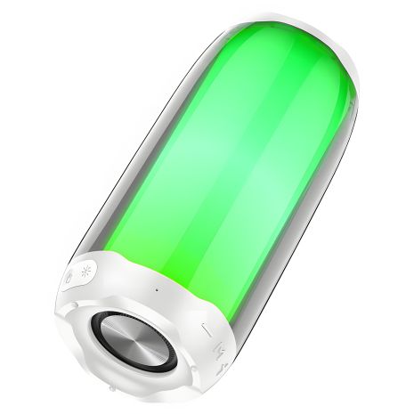 Бездротова колонка Hoco HC8 зі світломузикою, TWS, BT5.0, TF, FM, USB, AUX, 10W, 1800mAh, 4h, біла Бездротова колонка Hoco HC8 зі світломузикою, TWS, BT5.0, TF, FM, USB, AUX, 10W, 1800mAh, 4h, біла
