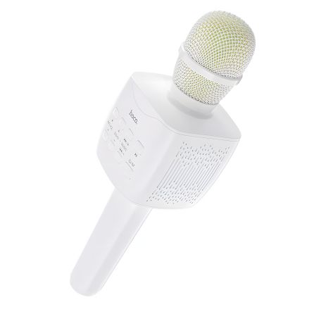 Білий караоке-мікрофон колонка Hoco BK5 бездротовий