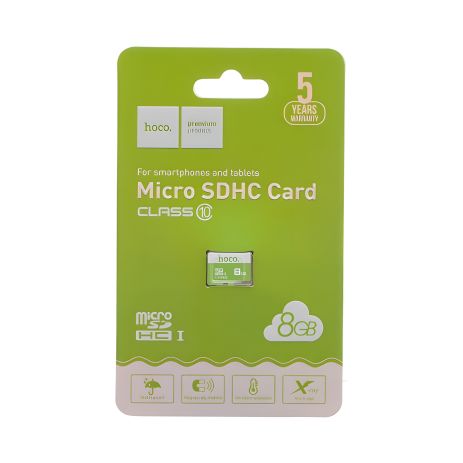 Карта пам'яті Hoco MicroSDHC 8gb 10 Class, зелена