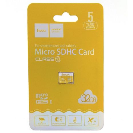 Карта Памяти Hoco MicroSDHC 32gb 10 Class Жёлтый