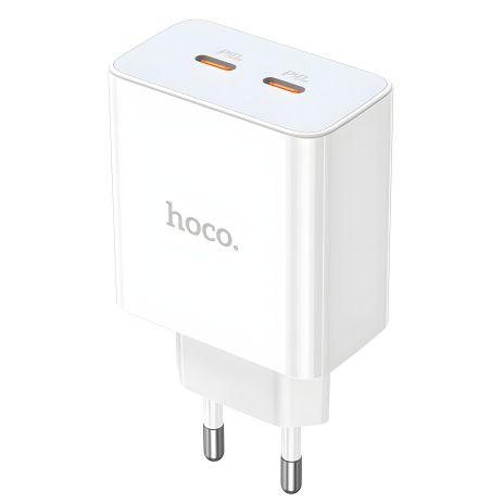 ЗУ сетевое Hoco C108A 2xType-C PD 35W белое ЗУ сетевое Hoco C108A 2xType-C PD 35W белое